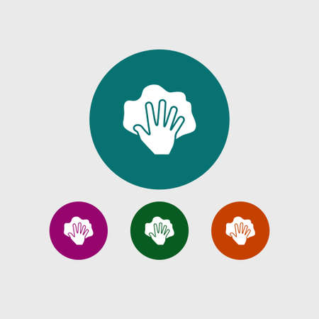 Hand with rag icon simple cleaning sign vector illustration Hand with rag icon simple cleaning sign vector illustration