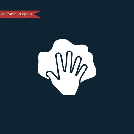 Hand with rag icon simple cleaning sign vector illustration Hand with rag icon simple cleaning sign vector illustration