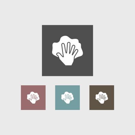Hand with rag icon simple cleaning sign vector illustration Hand with rag icon simple cleaning sign vector illustration