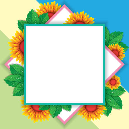 spring Banner and poster 3d paper cut spring flowers background Vector illustrationのイラスト素材