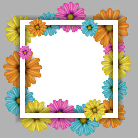 spring Banner and poster 3d paper cut spring flowers background Vector illustrationのイラスト素材