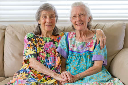 Two Elderly Widow Friendsの写真素材