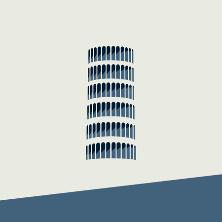 Vector Icon of the Pisa Tower in oroginal styleのイラスト素材