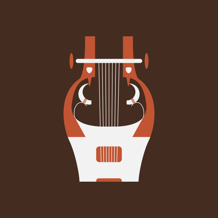 Cithara flat vector icon. Folk music instrument