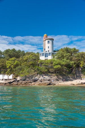 Beautiful beaches of Noirmoutier Island, hot sand and sky blueの写真素材