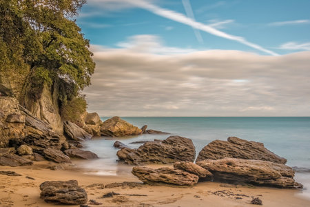 The beaches and the sea of Noirmoutier islandの写真素材