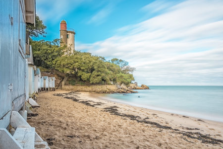 The beaches and the sea of Noirmoutier islandの写真素材