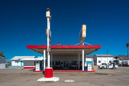 Amboy and the Roy's cafe motel in California countryの写真素材