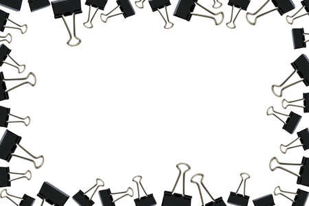 frame made up of black clips in different sizesの写真素材