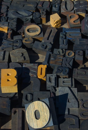 collection of wood type blocksの写真素材