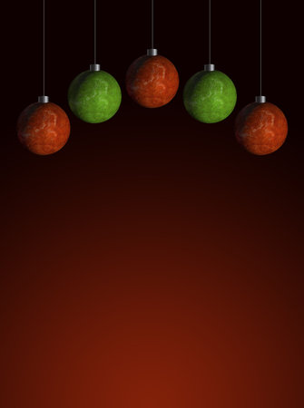 red and green ornamentsの写真素材