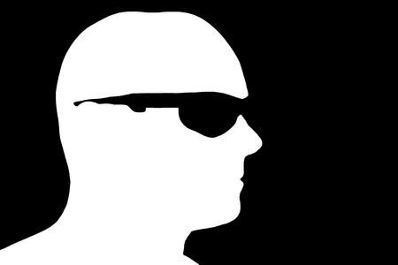 Silhouette profile with glassesの写真素材