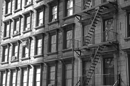 NYC apartment building 21bwの写真素材