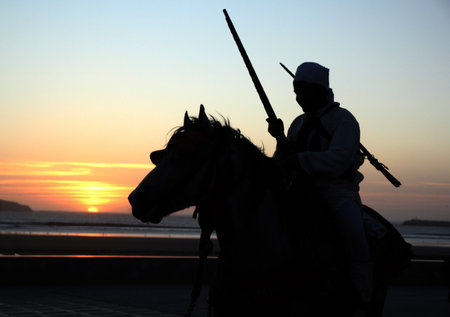 Moroccan Rider at sunset