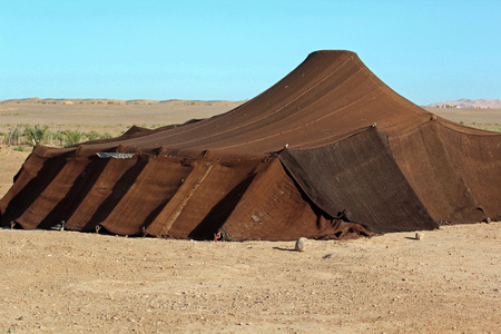 Bedouin tent found in the Sahara desertの写真素材