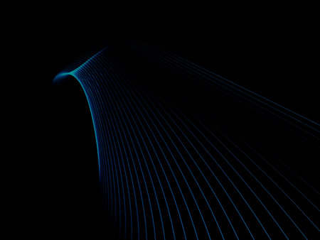 computer generated colorfull lines on black background