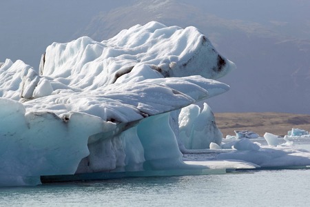 Icelandic ocean and lake view of icebergsの写真素材