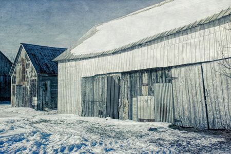 Old barn photos manipulated for illustration and background purposes.の写真素材