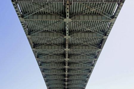 Various under the bridge views from construction to night shotsの写真素材