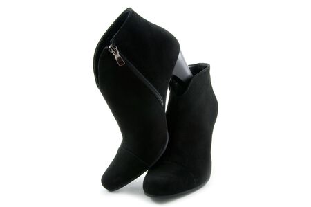 Suede female boots are more blackの写真素材