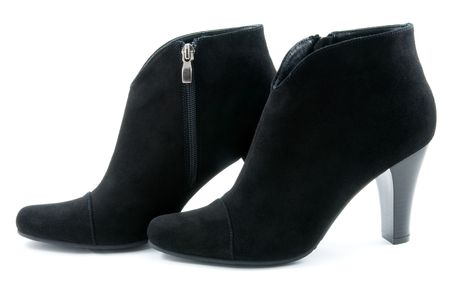 Suede female boots are more blackの写真素材