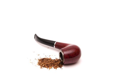 Tube for smoking and tobacco on white backgroundの写真素材