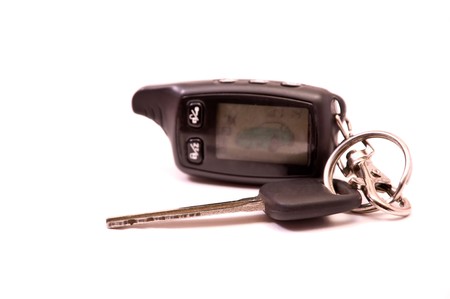 Key from the car about a charm from the alarm systemの写真素材