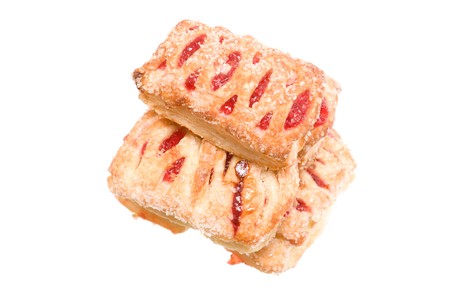 Cookies with jam from flaky pastryの写真素材