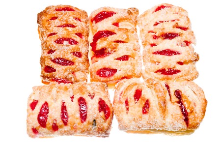 Cookies with jam from flaky pastryの写真素材