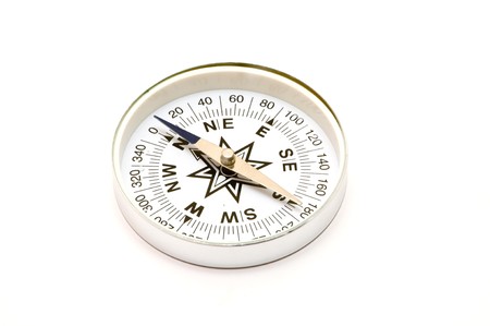 Tourist compass on a white backgroundの写真素材