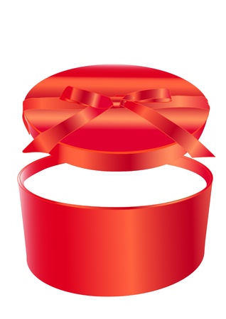 red box for a gift with bowの写真素材