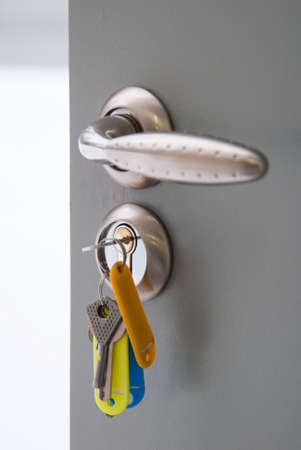 Open the door handle and keysの写真素材