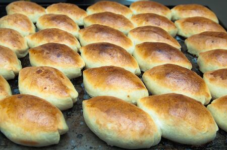 cooking baked pastries stuffed withの写真素材