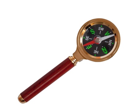 Modern compass with cover and ringの写真素材