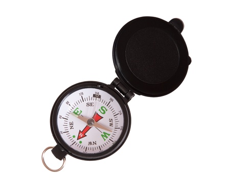 Tourist compass on a white backgroundの写真素材