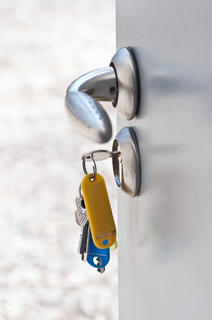 Open the door handle and keysの写真素材
