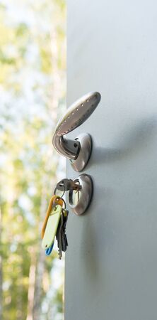 Open the door handle and keysの写真素材