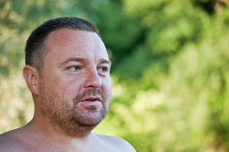 portrait of middle-aged menの写真素材