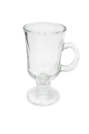 glass mug with a handle on the stemの写真素材