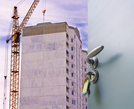 view of the construction of new homes from the open door