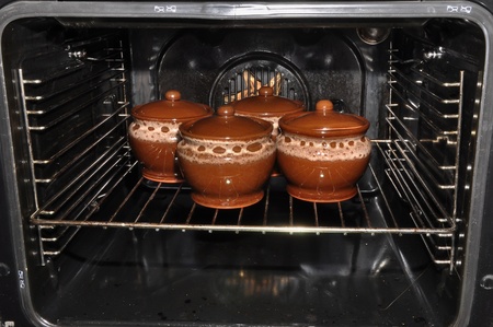 clay pot cooked in ovenの写真素材