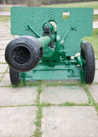 old military gun is a historic monumentの写真素材
