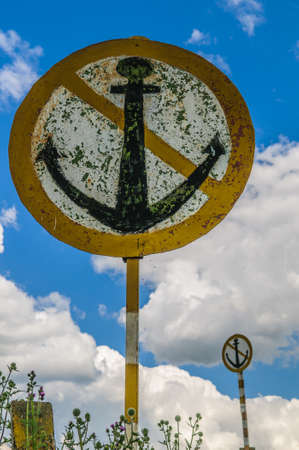 Marine sign parking is prohibitedの写真素材