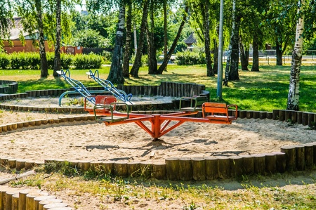 swing carousel in the park for childrenのeditorial素材