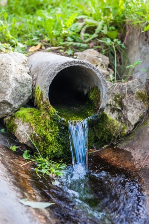 spring with clean drinking waterの写真素材