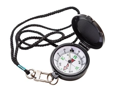 Tourist compass on a white backgroundの写真素材