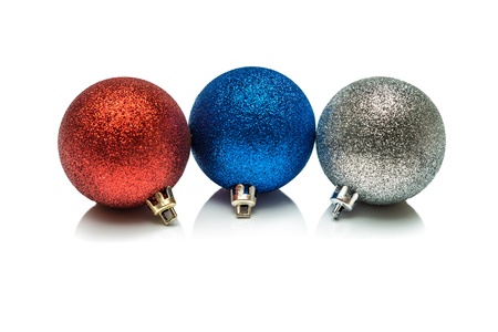 Christmas balls in different colorsの写真素材