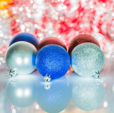 Christmas balls in different colorsの写真素材