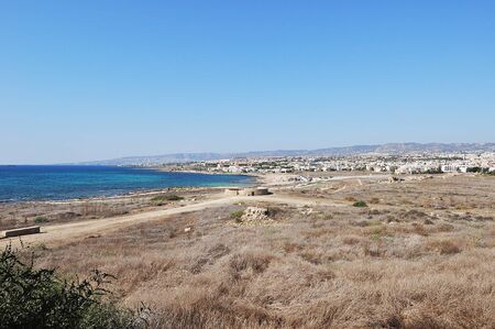 beautiful scenery on the island of Cyprus from a heightの写真素材