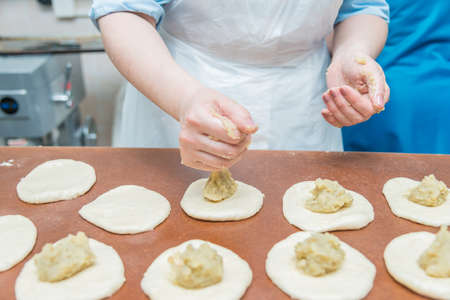 cooking baked pastries stuffed withの写真素材